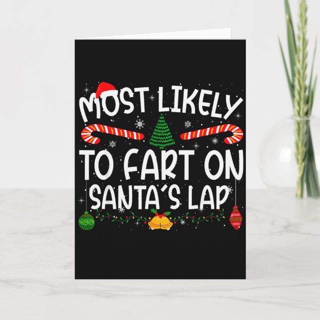 Tarjeta Family Matching Xmas Most Likely To Fart On Santa' (Anverso)