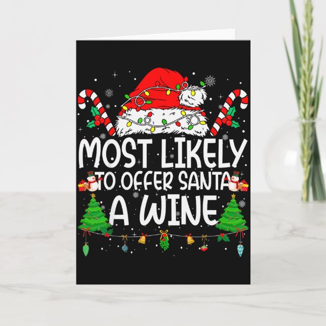 Tarjeta Family Matching Xmas Most Likely To Offer Santa A  (Anverso)