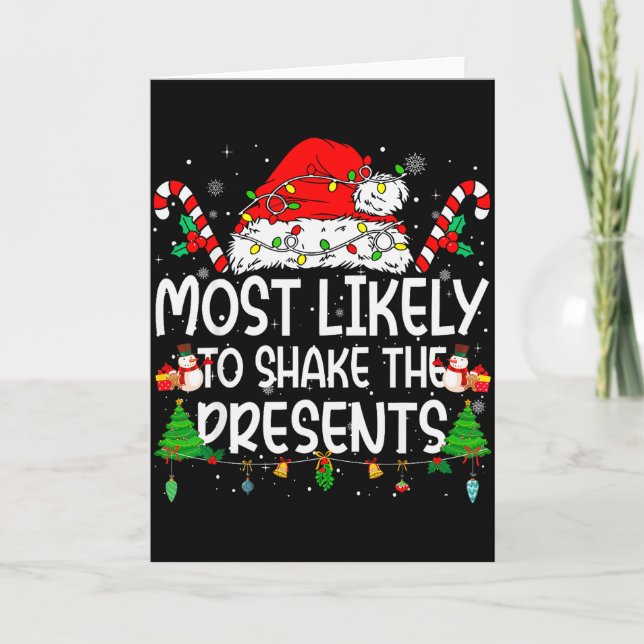 Tarjeta Family Matching Xmas Most Likely To Shake The  (Anverso)