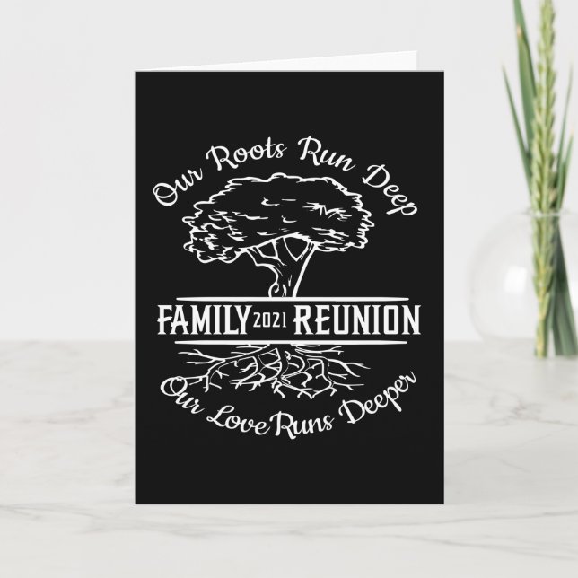 Tarjeta Family Reunion 2021 Family Tree Heart Roots (Anverso)