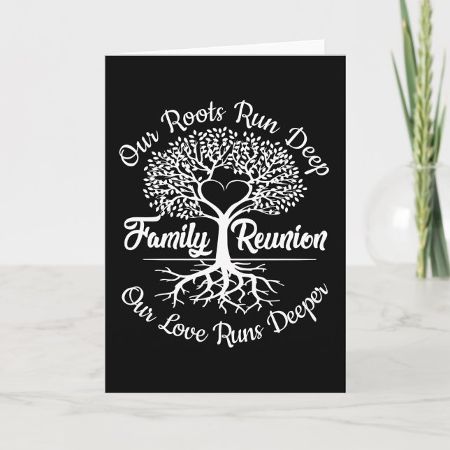 Tarjeta Family Reunion Family Tree Heart (Anverso)