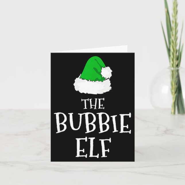 Tarjeta Family The Bubbie Elf Christmas Matching Pajama Fu (Anverso)
