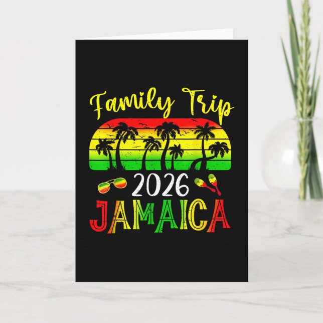 Tarjeta Family Trip Jamaica 2026 Summer Vacation Beach Mat (Anverso)