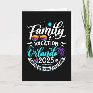 Tarjeta Family Vacation Orlando 2025 Beach Summer Vacation