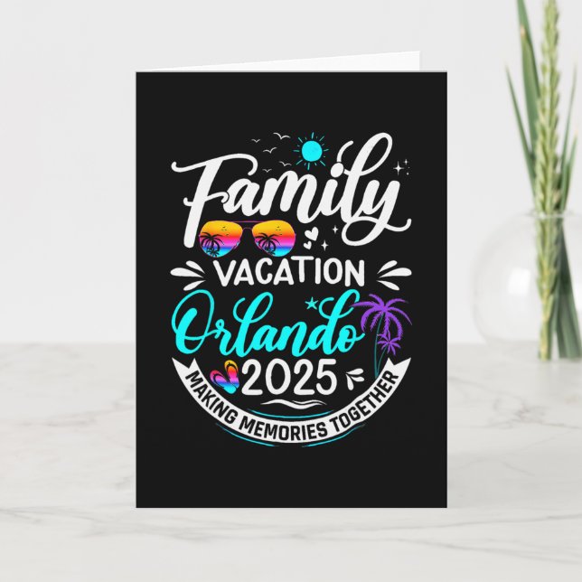 Tarjeta Family Vacation Orlando 2025 Beach Summer Vacation (Anverso)