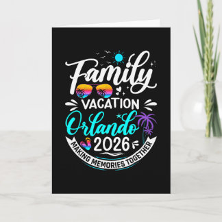 Tarjeta Family Vacation Orlando 2026 Beach Summer Vacation