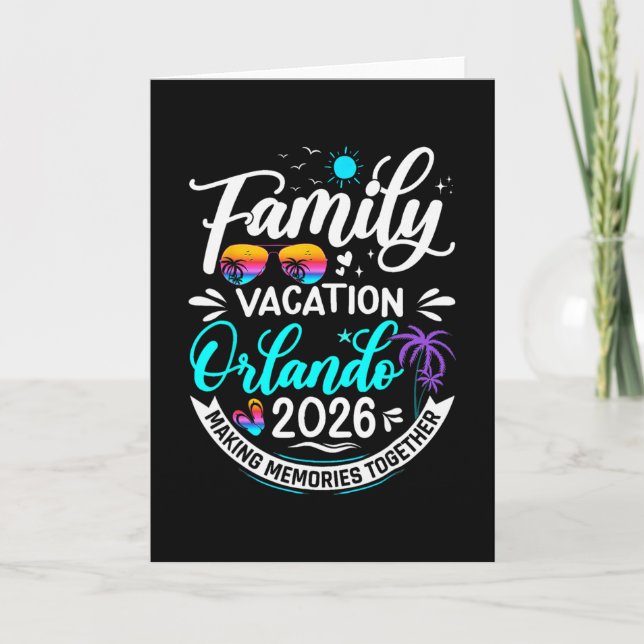 Tarjeta Family Vacation Orlando 2026 Beach Summer Vacation (Anverso)