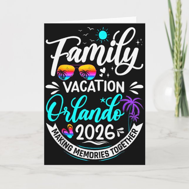 Tarjeta Family Vacation Orlando 2026 Matching Summer Vacat (Anverso)