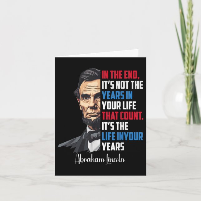 Tarjeta Famosa Abraham Lincoln Cita Inspiradora W Civil (Anverso)