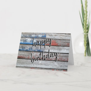 Tarjeta Famosa bandera norteamericana de cumpleaños en mad