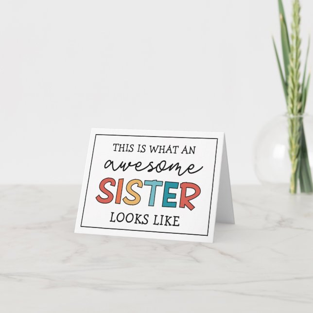 Tarjeta Famosa Hermana | Regalos para la mejor hermana de  (Anverso)