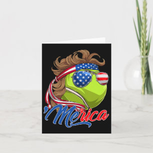 Tarjeta Famosa Pelota De Tenis De Merica Y Bandera De Ee.U