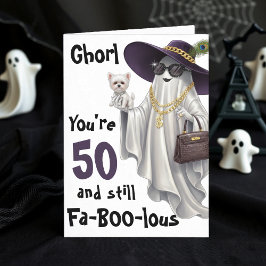 Tarjeta Famosas mujeres fantasma de Halloween Feliz cumple