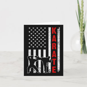 Tarjeta Famoso arte de karate con bandera estadounidense p