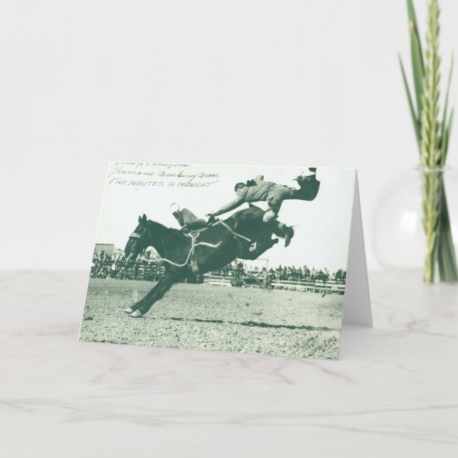 Tarjeta Famoso Bucking Bronc Cinco Minutos (Anverso)