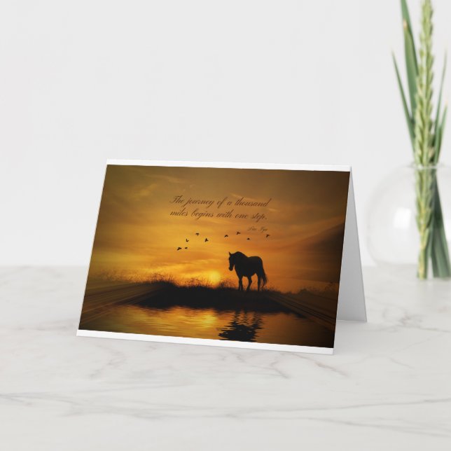 Tarjeta Famoso caballo de aliento a citas en Lao Tzu (Anverso)