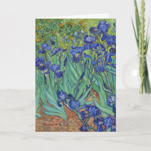 Tarjeta Famoso cuadro de lirios azules al óleo de Van Gogh