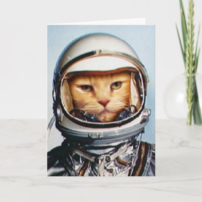Tarjeta Famoso cumpleaños de "Gato espacial" (Anverso)