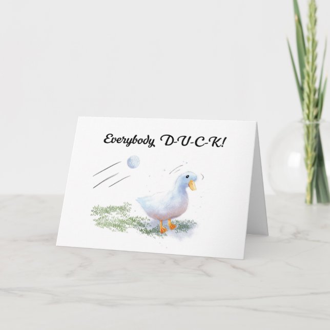 Tarjeta Famoso cumpleaños de golf con pato (Anverso)