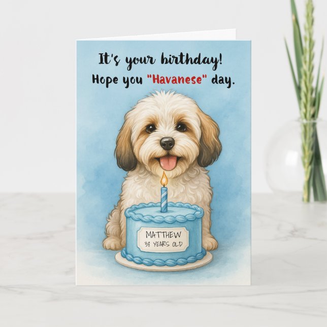 Tarjeta Famoso cumpleaños de perro en La Habana con edad d (Anverso)