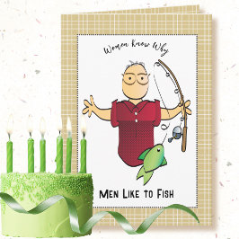 Tarjeta Famoso cumpleaños de un hombre que pesca con Perso