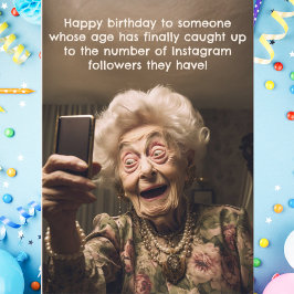 Tarjeta Famoso cumpleaños en Instagram sigue la vejez