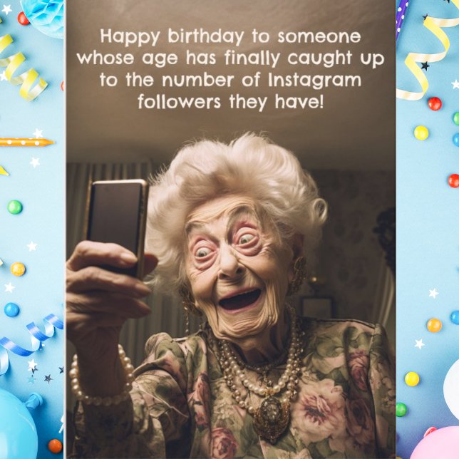 Tarjeta Famoso cumpleaños en Instagram sigue la vejez (Subido por el creador)