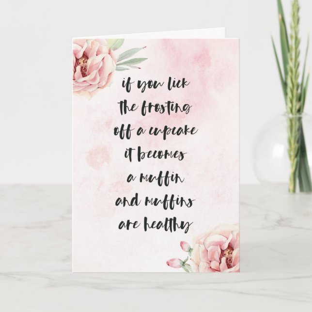 Tarjeta Famoso cumpleaños, su acuarela rosa Floral (Anverso)