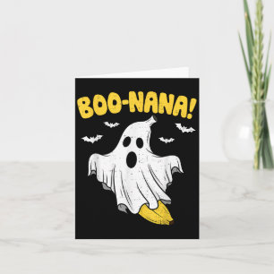 Tarjeta Famoso fantasma bananero Boo Pun disfraz Halloween