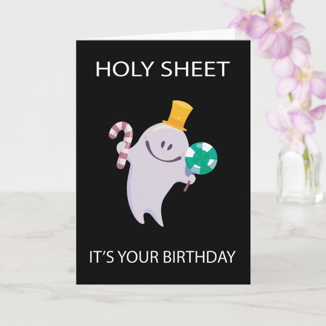 Tarjeta Famoso fantasma de cumpleaños de Halloween (Orquídea)