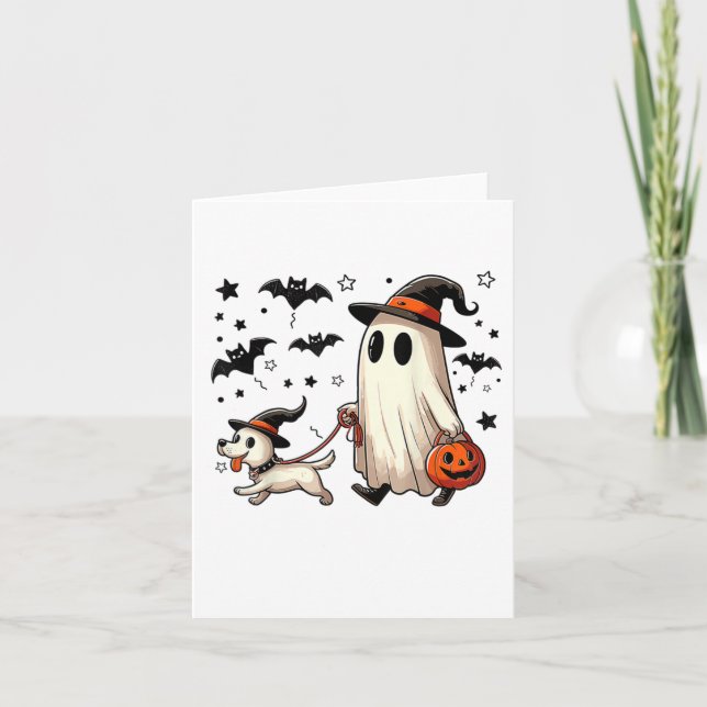 Tarjeta Famoso fantasma Walking Dog Spooky Season Hallowee (Anverso)
