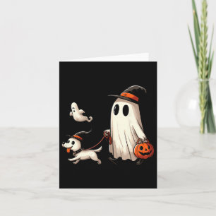 Tarjeta Famoso fantasma Walking Dog Spooky Season Hallowee