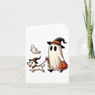 Tarjeta Famoso fantasma Walking Dog Spooky Season Hallowee