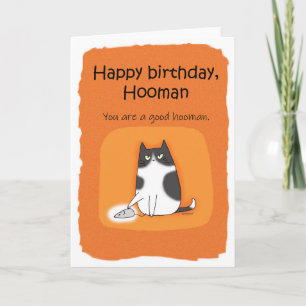 Tarjeta Famoso gato Feliz cumpleaños Hooman Cat amante cum