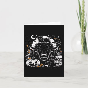 Tarjeta Famoso Halloween Bison Bmpkin Buffalo Cat Funny G