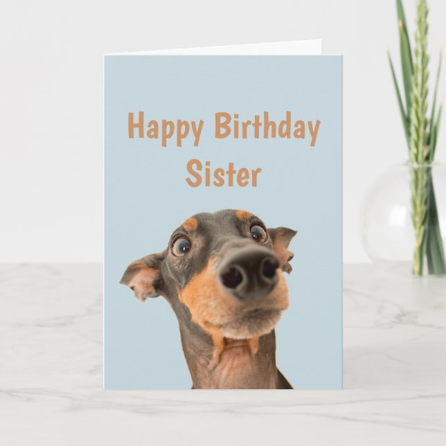 Tarjeta Famoso Hermana Cumpleaños Conmocionada Humor Anima (Anverso)