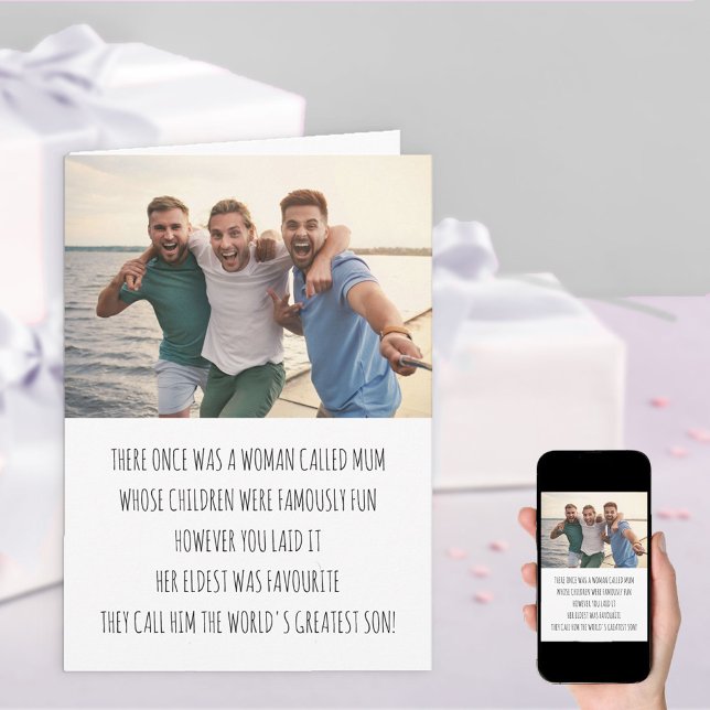 Tarjeta Famoso Mamá Limerick foto favorita hijo cumpleaños (Subido por el creador)
