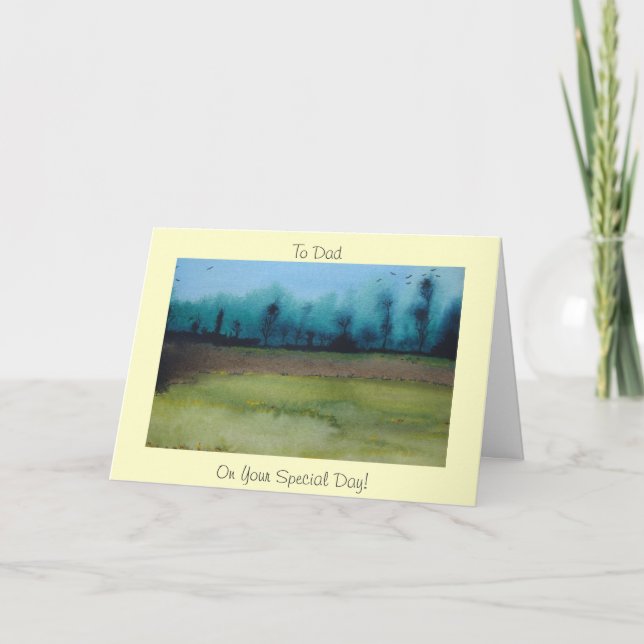 Tarjeta Famoso místico paisaje de bosque de árboles, salud (Anverso)