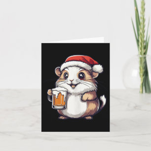 Tarjeta Famoso Navidad Hámster Con Cómic De Cervezas