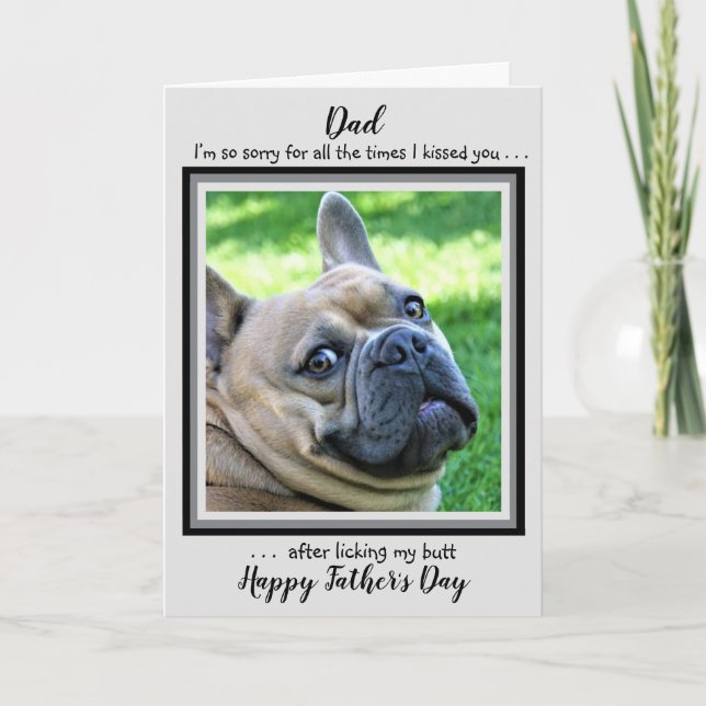 Tarjeta Famoso papá de perro - Feliz Día del Padre - Foto  (Anverso)