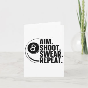 Tarjeta Famoso Pool Art Para Hombres Mujeres Billiards Lov