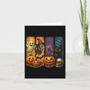 Tarjeta Famoso retro fantasma bruja divertida Halloween ni