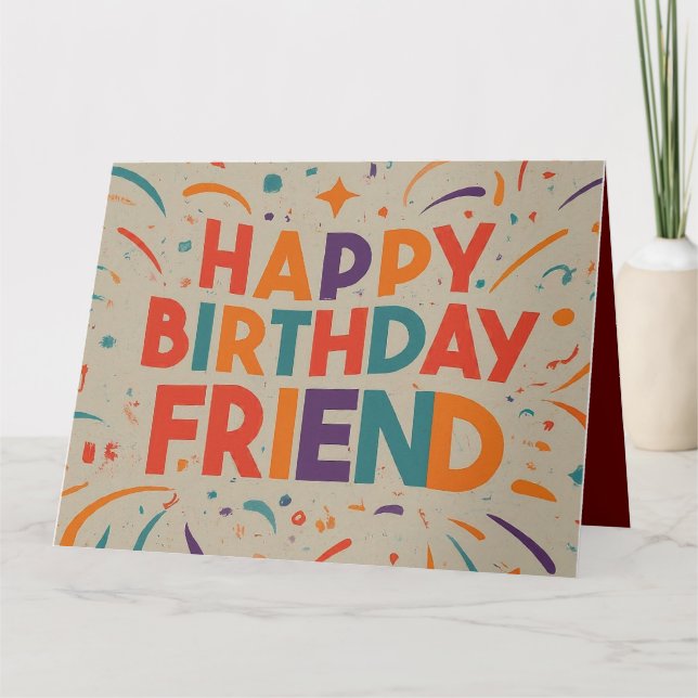 Tarjeta Famoso saludo de cumpleaños para amigos (Anverso)
