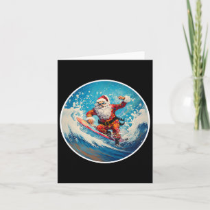 Tarjeta Famoso Surfing Santa En Navidades De Surfboard En 
