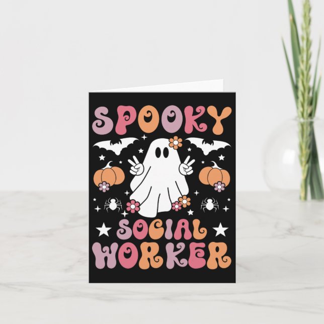 Tarjeta Famoso trabajador social Halloween mejores trabaja (Anverso)