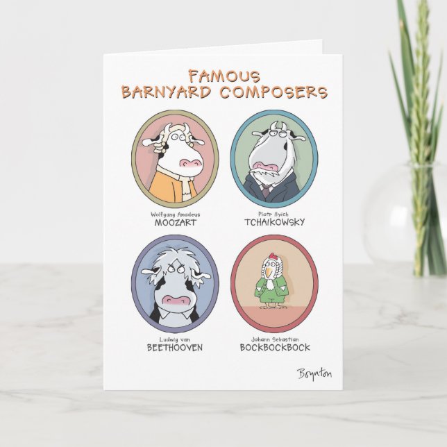 TARJETA FAMOSOS COMPOSITORES DE BARNYARD (Anverso)