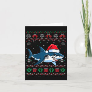 Tarjeta Famosos Navidades tiburones Santa Hat iluminan a l