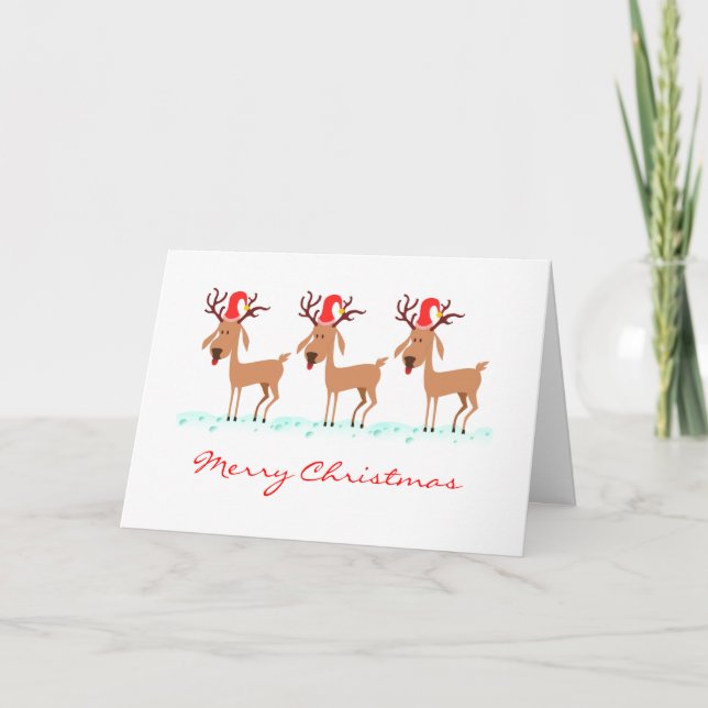 Tarjeta Famosos Personalizados de renos Navidades de cierv (Anverso)