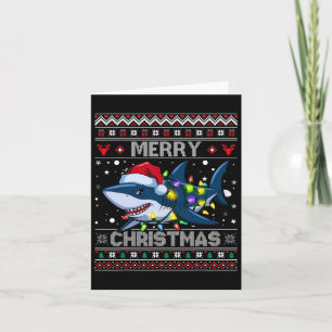 Tarjeta Famosos y divertidos Navidades Tiburones Santa Hat