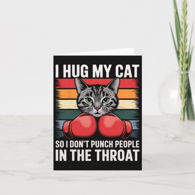 Tarjeta Fanático del boxeo Cat Lover Gif (Anverso)